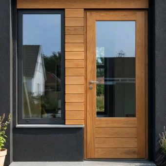 Входные двери из массива со стеклом Scandoors Wood FW022