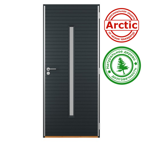 Деревянная дверь со стеклом Scandoors Planken W014