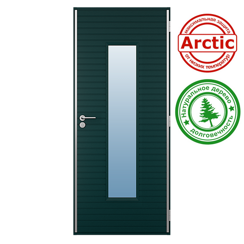 Деревянная дверь со стеклом Scandoors Planken W012