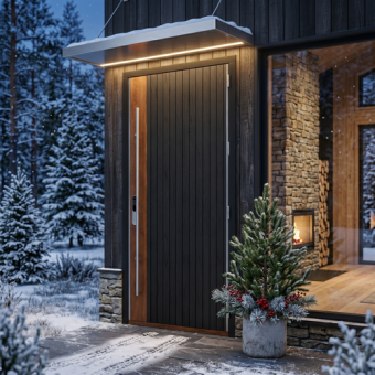 Входная дверь с ручкой-скобой Scandoors Planken 05 Wood V-S