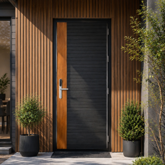 Теплая термодверь Scandoors Planken для частного дома