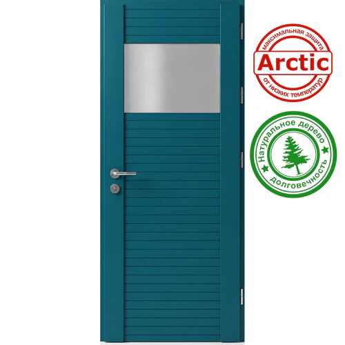 Теплая дверь со стеклопакетом Scandoors Planken W017