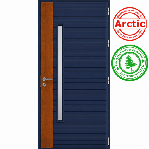 Уличные двери в дом со стеклом Scandoors Planken W05 Wood
