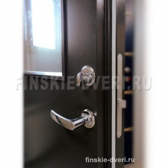 Финская входная дверь с узким стеклом Kaski UOL12 THERMO Высота 2290мм